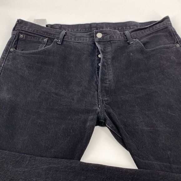 Levi's 501 Women's Denim Jeans Button Fly Straight Leg Black Size 42/30 - Picture 2 of 13